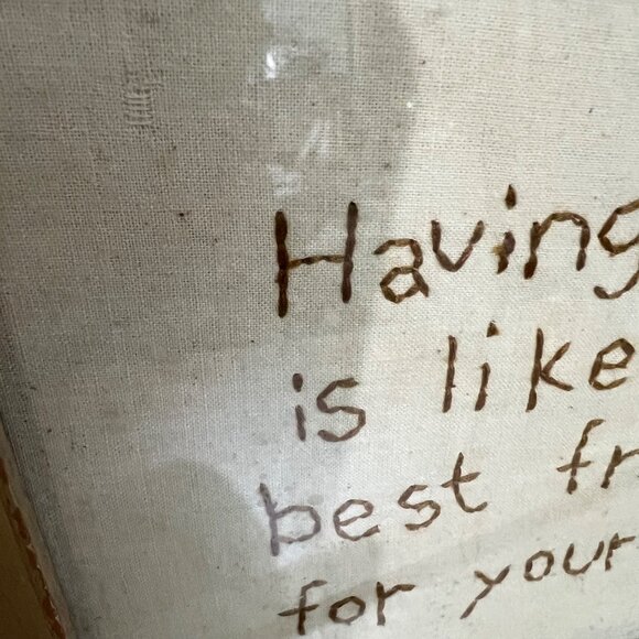 Vintage Handmade‎ Embroidered Sister Quote Distressed Framed With Floral Design - Picture 5 of 9